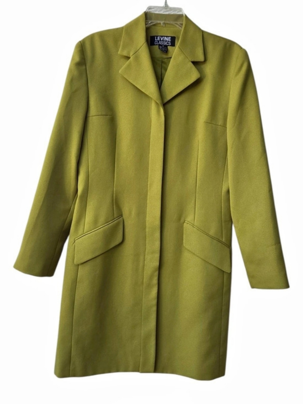 Levine Classics Coat Pear Green Longline Blazer 8